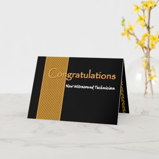 AANGEPASTE NAAM Gefeliciteerd Ultrasound Technicia Kaart (Gele Bloem)