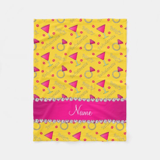 Aangepaste naam gele bachelorette cocktails fleece deken (Voorkant)