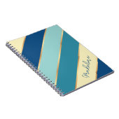 Aangepaste naam: Gele blauwe Blauwgroen zeefoamgro Notitieboek (Rechterzijde)