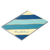 Aangepaste naam: Gele blauwe Blauwgroen zeefoamgro Notitieboek (Linkerzijde)