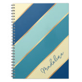 Aangepaste naam: Gele blauwe Blauwgroen zeefoamgro Notitieboek (Voorkant)
