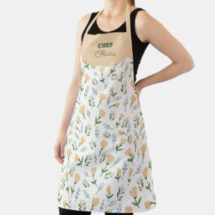 Aangepaste naam gele bloemen schort