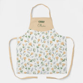 Aangepaste naam gele bloemen schort (Voorkant)