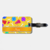 Aangepaste naam gele chromatompompkamers bagagelabel (Achterkant horizontaal)