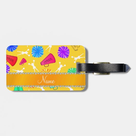 Aangepaste naam gele chromatompompkamers bagagelabel (Achterkant horizontaal)