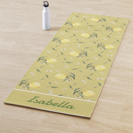 Aangepaste naam Gele citroen fruit patroon Yoga Ma Yogamat (In situ)
