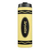 Aangepaste naam Gele Crayon Travel Mug Drink Tumbl Thermosbeker (Voorkant)