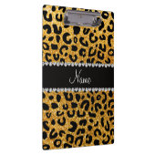 Aangepaste naam gele glitter cheetah afdruk klembord (Rechts)
