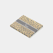 Aangepaste naam gele glitter cheetah afdruk post-it® notes (Schuin)