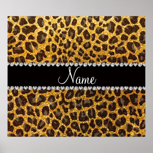 Aangepaste naam gele glittersplaat poster (Voorkant)