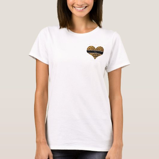 Aangepaste naam gele glittersplaat t-shirt (Voorkant)