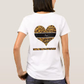 Aangepaste naam gele glittersplaat t-shirt (Achterkant)