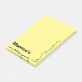 Aangepaste naam gele krabbel post-it® notes (Schuin)