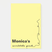 Aangepaste naam gele krabbel post-it® notes (Voorkant)
