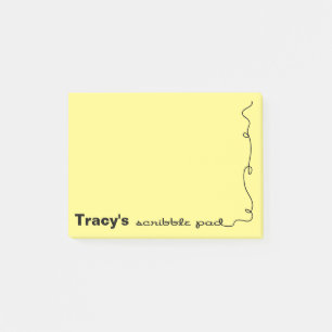 Aangepaste naam gele krabbel post-it® notes