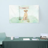 Aangepaste naam gele Lab huisdier hond Spandoek (Beurs)