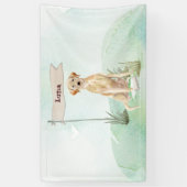 Aangepaste naam gele Lab huisdier hond Spandoek (Verticaal)