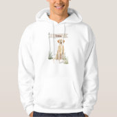 Aangepaste naam gele labdoosje hoodie (Voorkant)