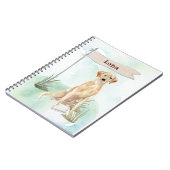 Aangepaste naam gele labdoosje notitieboek (Linkerzijde)