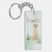 Aangepaste naam gele labdoosje sleutelhanger (Voorkant Links)