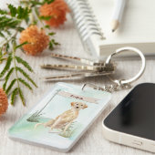 Aangepaste naam gele labdoosje sleutelhanger (Voorkant Rechts)