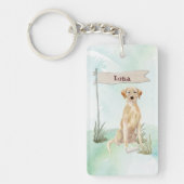 Aangepaste naam gele labdoosje sleutelhanger (Voorkant)