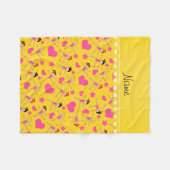 Aangepaste naam gele meisjeszymnalen hartsterren fleece deken (Voorkant (Horizontaal))