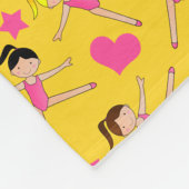 Aangepaste naam gele meisjeszymnalen hartsterren fleece deken (Hoek)