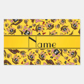 Aangepaste naam gele piratenschepen rechthoekige sticker (Voorkant)
