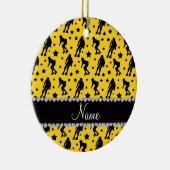 Aangepaste naam gele roller derby sterren keramisch ornament (Rechts)