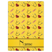 Aangepaste naam gele stethoscoopverband klembord (Achterkant)