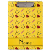 Aangepaste naam gele stethoscoopverband klembord (Voorkant)