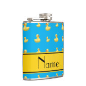 Aangepaste naam gele stripe hemelblauwe rubbereend heupfles (Rechts)