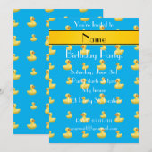 Aangepaste naam gele stripe hemelblauwe rubbereend kaart (Voorkant / Achterkant)