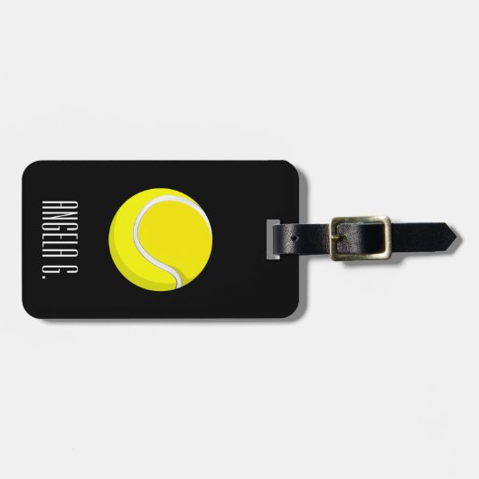 Aangepaste naam Gele Tennisbal Bagagelabel (Voorkant horizontaal)