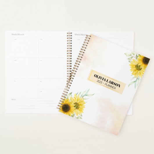 Aangepaste naam Gele Zonnebloem 2023 Planner (Display)