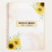 Aangepaste naam Gele Zonnebloem 2023 Planner (Voorkant)