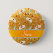 Aangepaste naam gele zuster pet hart ronde button 5,7 cm (Voorkant)