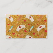 Aangepaste naam gele zuster pet hart visitekaartje (Achterkant)