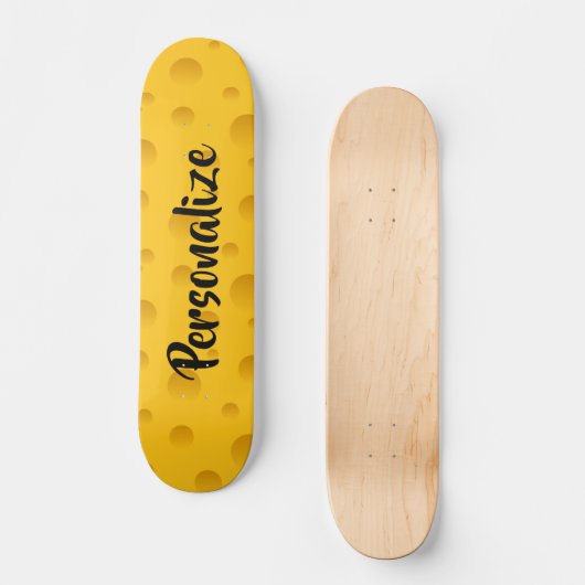 Aangepaste naam gele zwitserse skateboard (Voorkant)