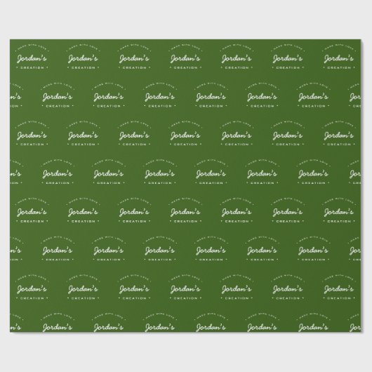 Aangepaste naam gemaakt met Love Green Modern Typo Cadeaupapier (Vlak)
