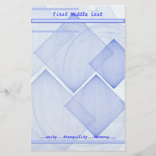 Aangepaste naam Geometric Blue Abstract Briefpapier