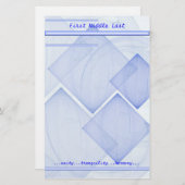 Aangepaste naam Geometric Blue Abstract Briefpapier (Voorkant / Achterkant)