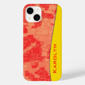 Aangepaste naam Geometric Tangerine Zeal Abstract Case-Mate iPhone Case (Achterkant)