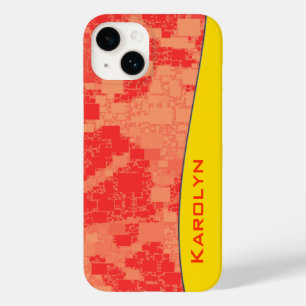 Aangepaste naam Geometric Tangerine Zeal Abstract Case-Mate iPhone Case