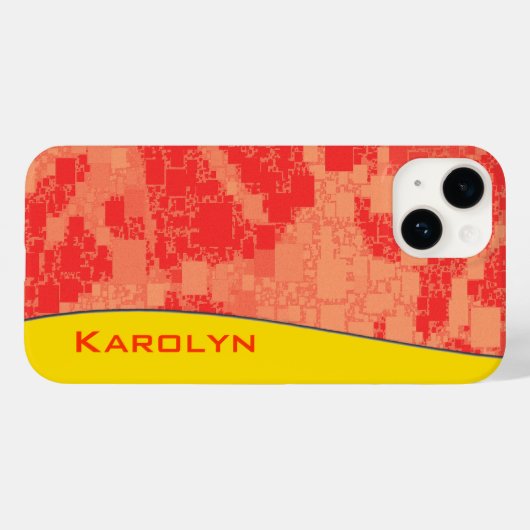Aangepaste naam Geometric Tangerine Zeal Abstract Case-Mate iPhone Case (Achterkant (horizontaal))