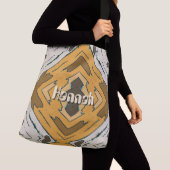 Aangepaste naam geometrisch rustiek bruin goud crossbody tas (Dichtbij)
