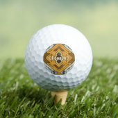 Aangepaste naam geometrisch rustiek bruin goud golfballen (Insitu Shirt)