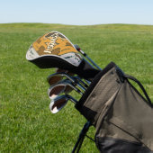 Aangepaste naam geometrisch rustiek bruin goud golfheadcover (Insitu)