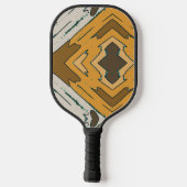 Aangepaste naam geometrisch rustiek bruin goud pickleball paddle (Achterkant)